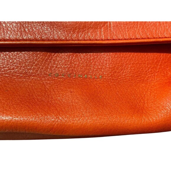 Coccinelle Shoulder Bag Red/Beige Crossbody Chain Strap Read Zip Pocket - Picture 8 of 13